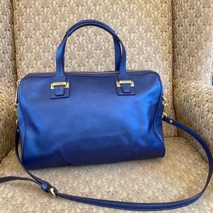 Coach Metallic Blue Leather Bag